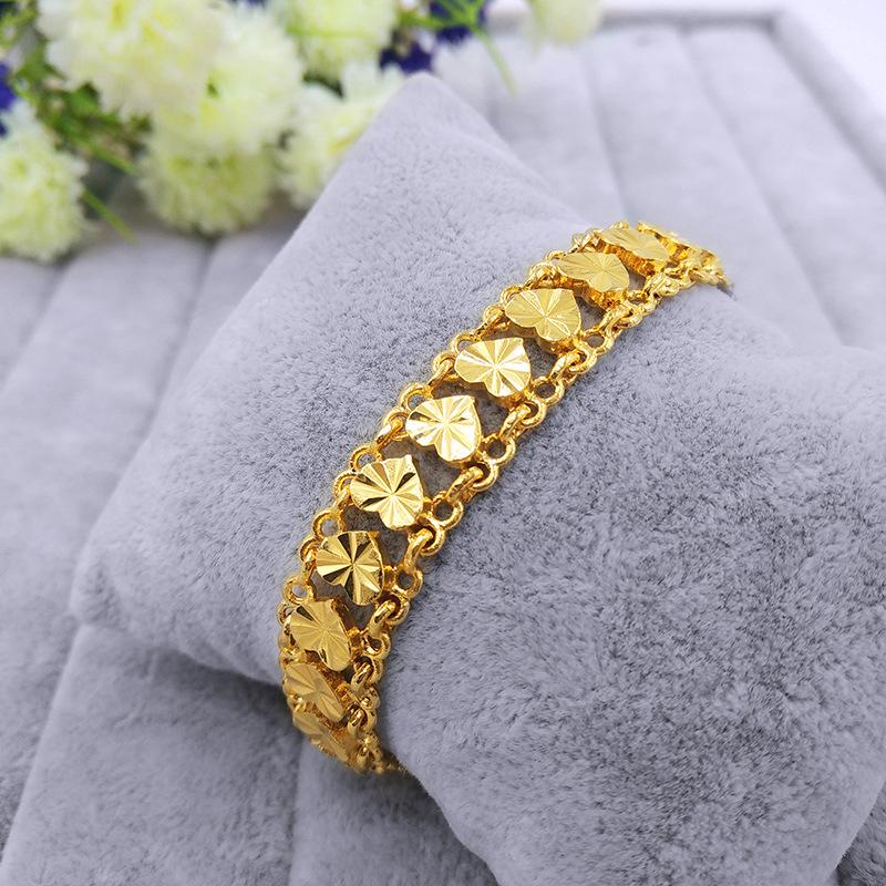Lắc tay nữ mạ 24k kiểu trái tim mắt xích - LTN01