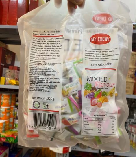 Kẹo sữa dẻo trái cây mềm Thái Lan 300g