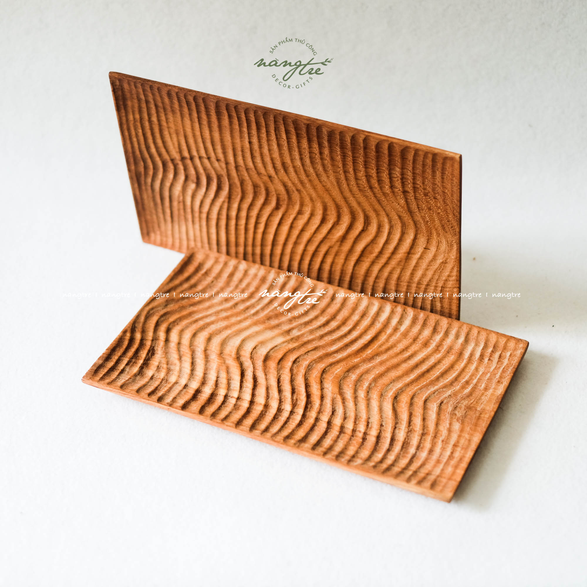 [HCM]Khay chữ nhật bằng gỗ đỏ/ Khay gỗ decor (33X20cm)