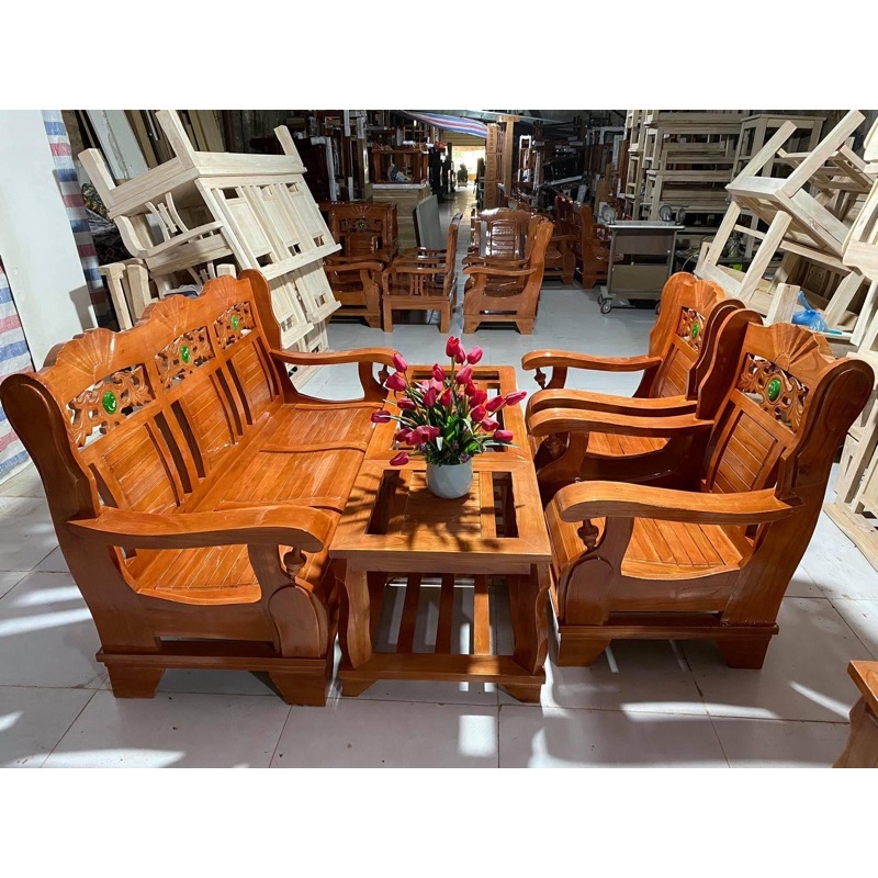 Bàn ghế gỗ xoan phòng khách