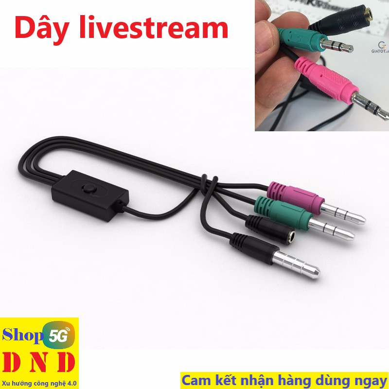 Dây livestream 3 đầu sử dụng cho soundcard có nút điều chỉnh.