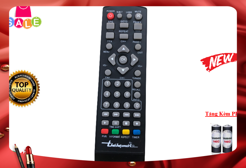 Remote Điều khiển từ xa đầu kỹ thuật số Thế hệ mới- Hàng chất lượng tốt,mới 100%-Tặng kèm PIN