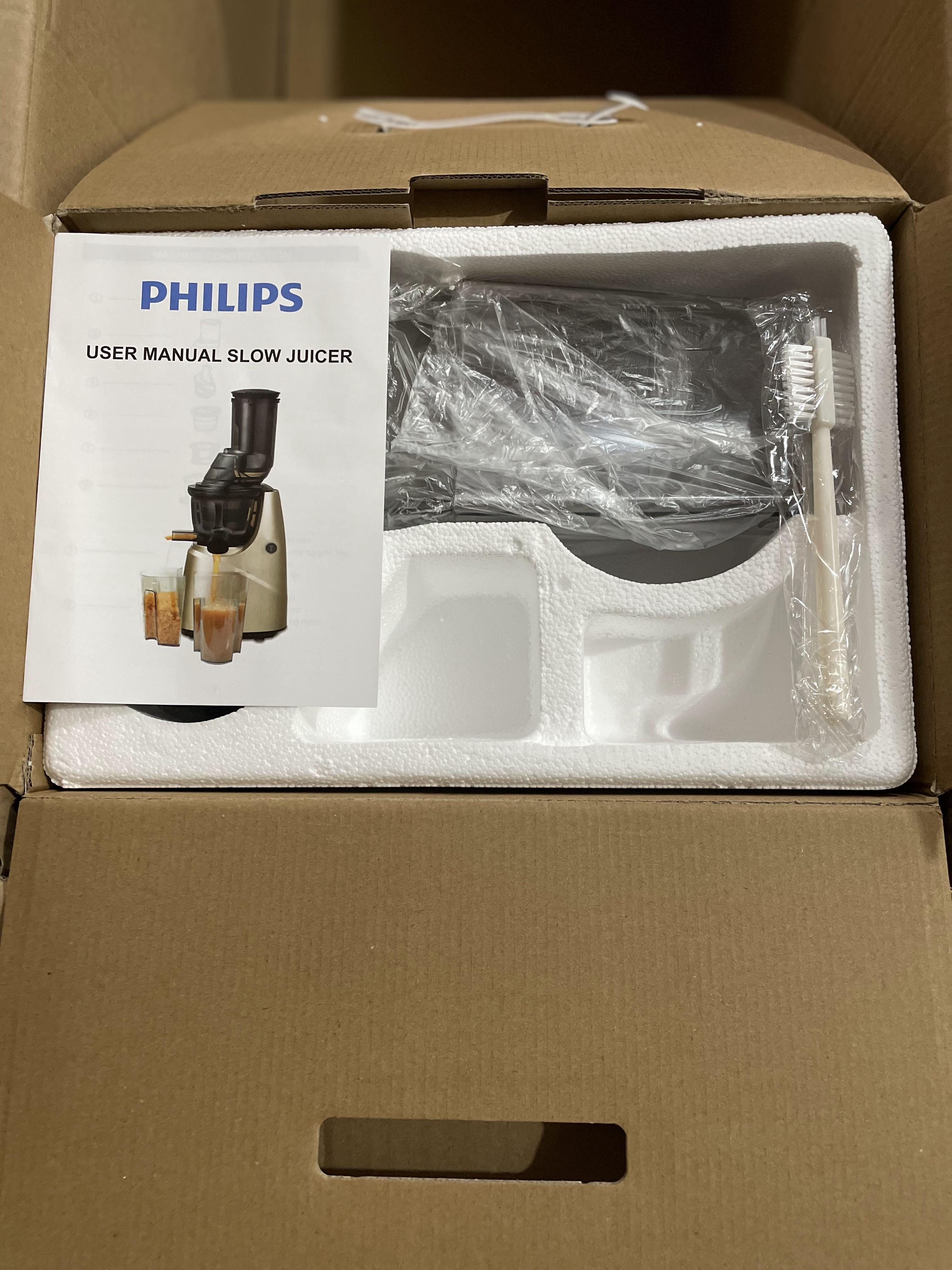 Máy ép chậm Philips HR-1968, ép chậm philips 1968, máy ép trái cây chậm philip