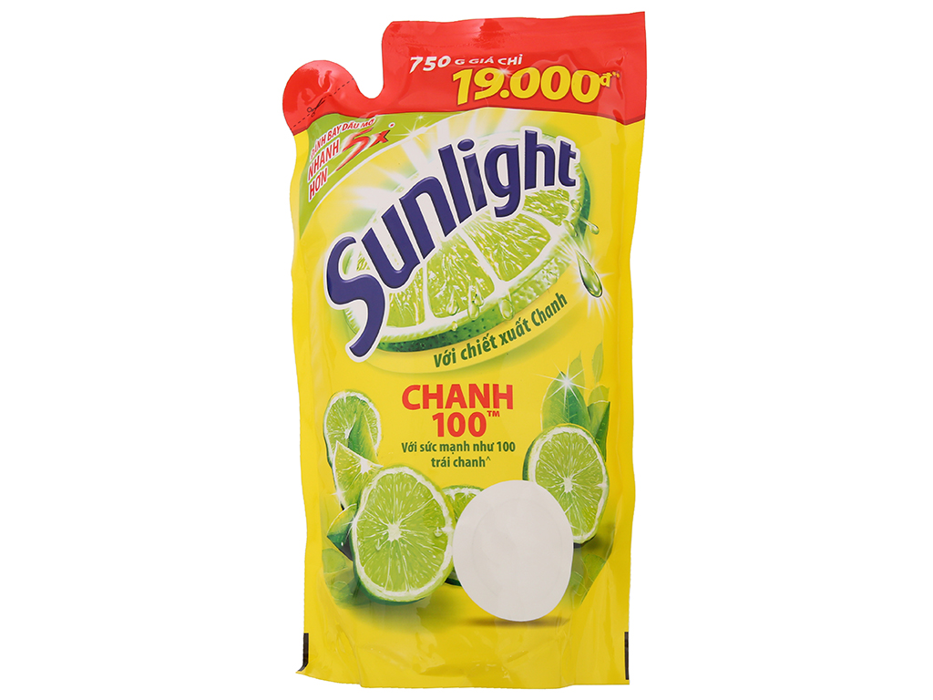 Nước rửa chén Sunlight thiên nhiên dạng túi 750g