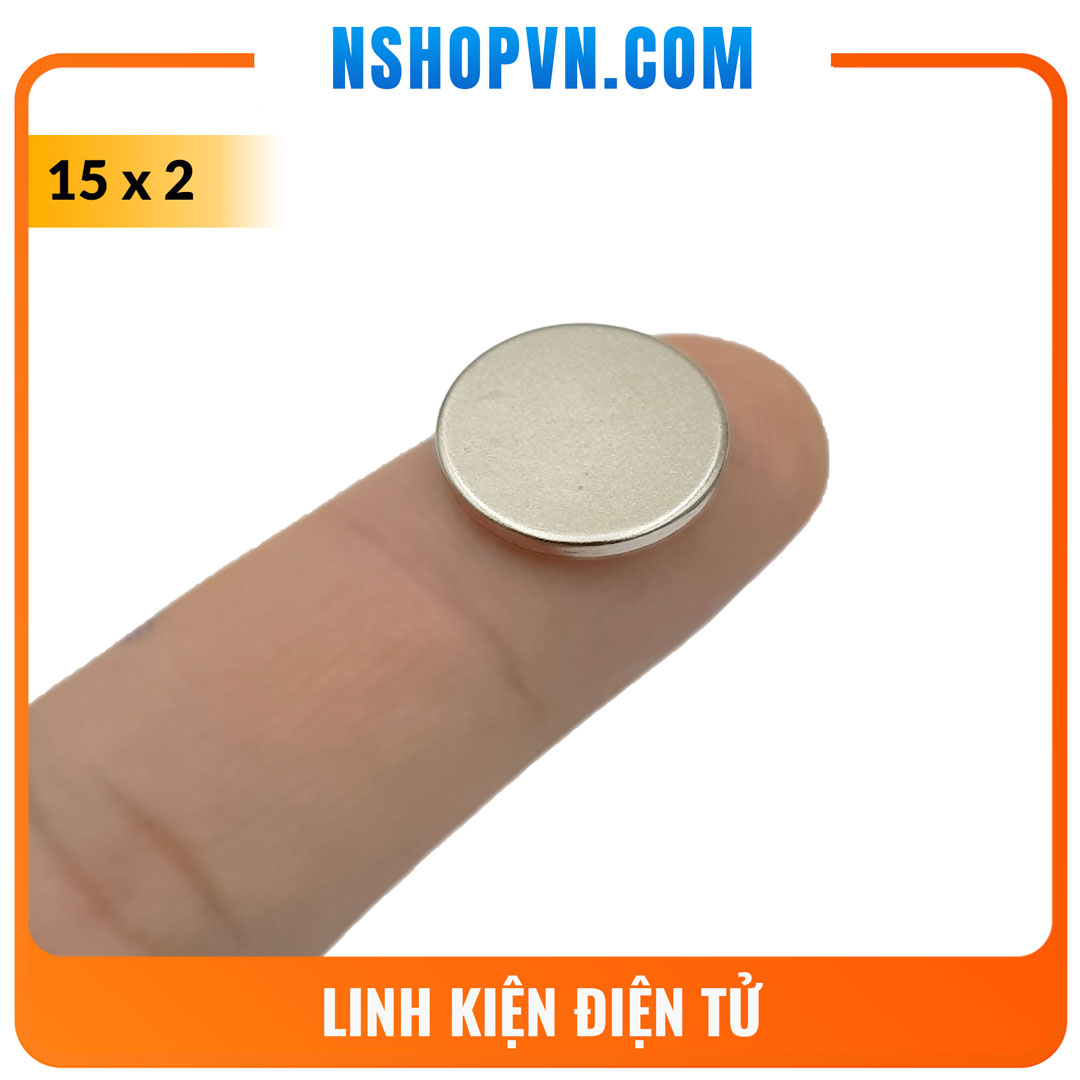 Nam châm đất hiếm tròn 15x2mm