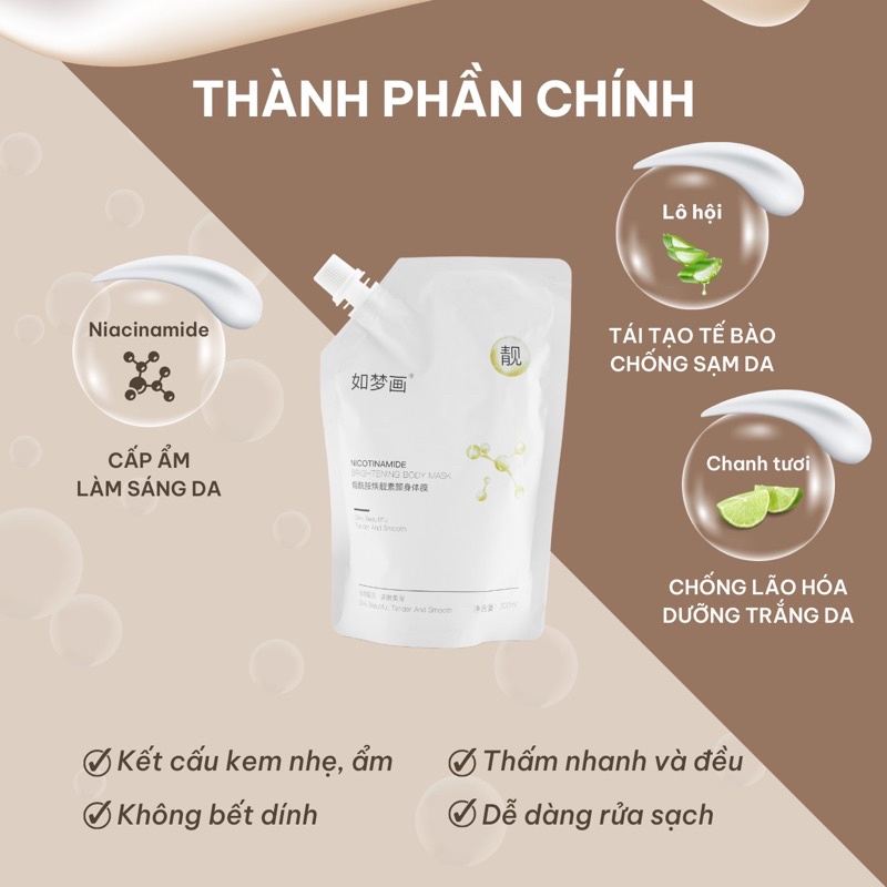 Ủ trắng Body Hunmui gói 300ml