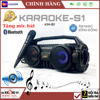 (Tặng míc hát), Loa Bluetooth Karaoke Kimiso KM-S1 , Âm thanh 3D nổi , bass cực khỏe , loa karaoke . loa bluetooth , loa mini , loa vi tính , loa máy tính . loa kéo , loa nghe nhạc , loa kẹo kéo thumbnail