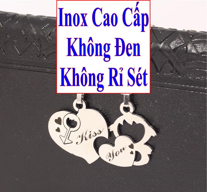 (Gift 01 bangles) necklaces couple stainless steel đẹp that cheap white 2 puzzle piece heart and love boy mix letters kiss you-commitment 1 Đổi 1 if Hoen, rust