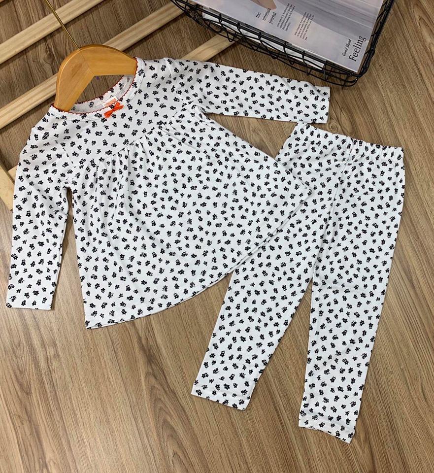 Combo 3 bộ thun tay dài -bộ thun borip đẹp - bộ dài mặc ngủ cho bé gái - size 1-7 - bộ tay dài mặc ngủ cho bé gái