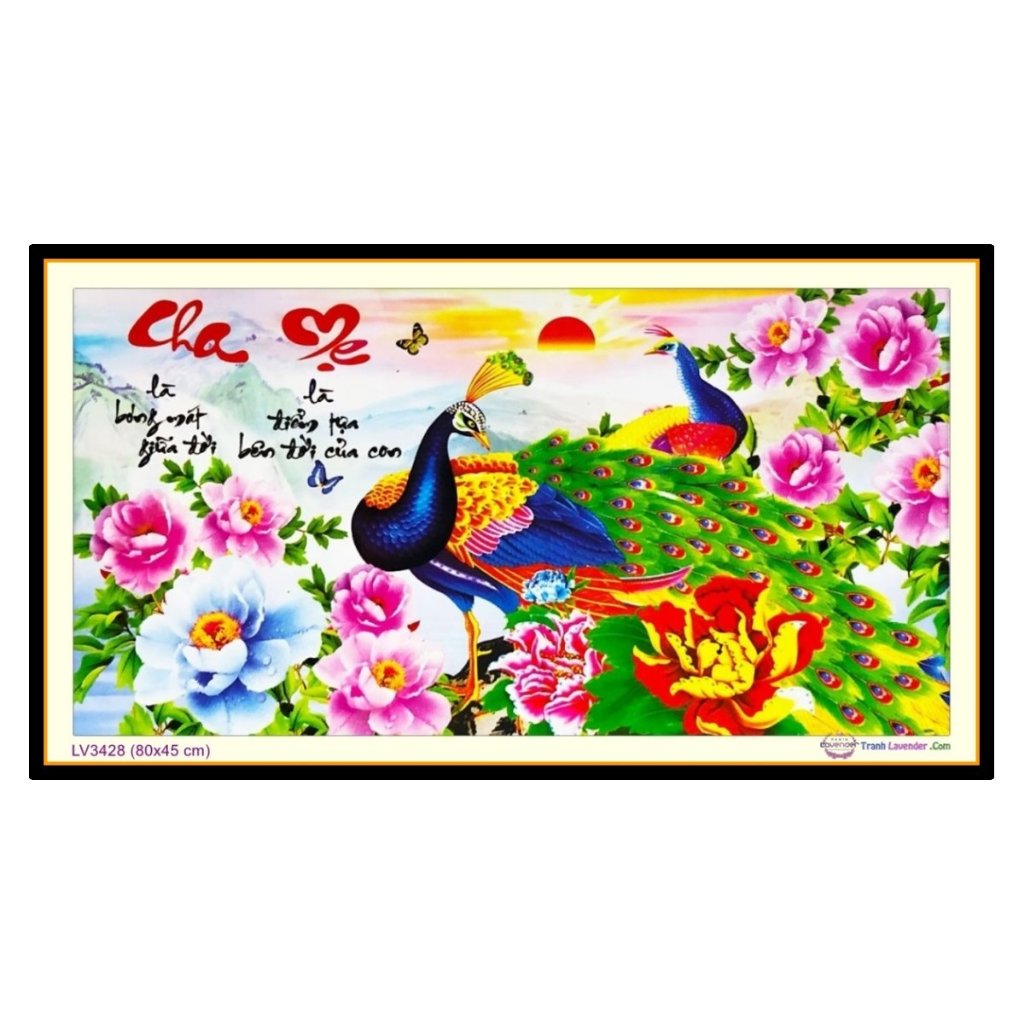 Tranh thêu chữ thập cha mẹ