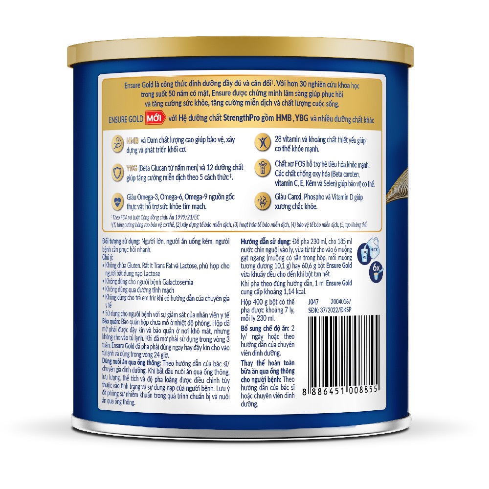 [Date 4.2025] Sữa Bột Ensure Gold Hương Vani Lon 400g