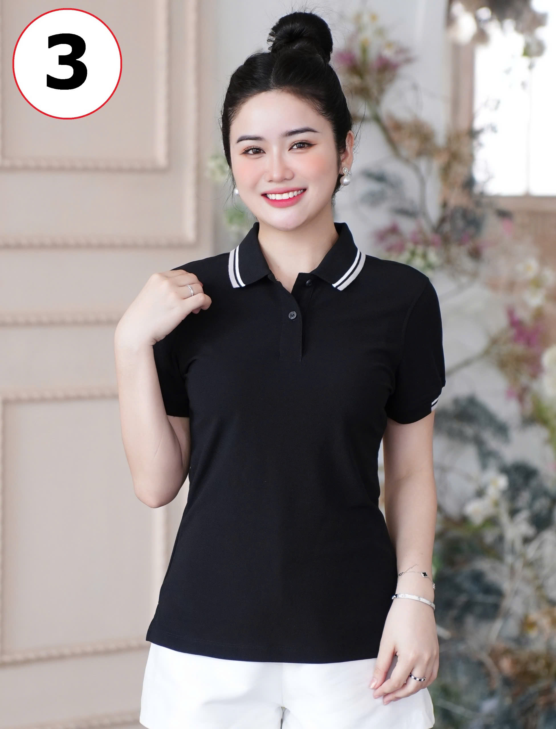 Áo Polo Nữ Poligan Nhập Khẩu thá¡ Lan (Black)