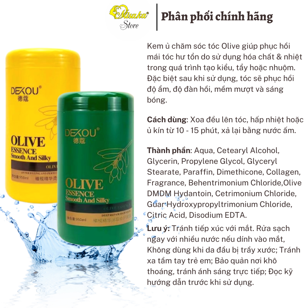 Kem ủ tóc Olive 950ml - Misaka_store