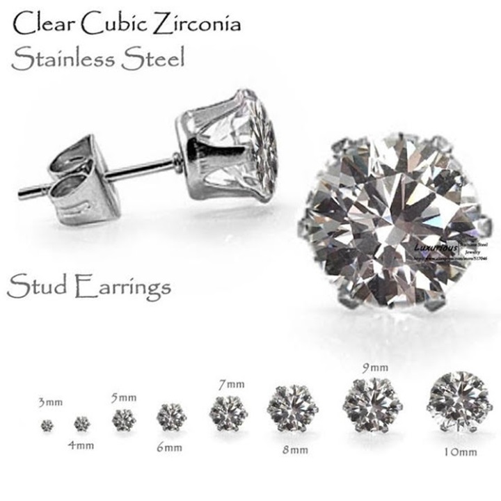Bông tai titan đá pha lê sáng chíu 4mm ĐV: 2 chiếc BT01