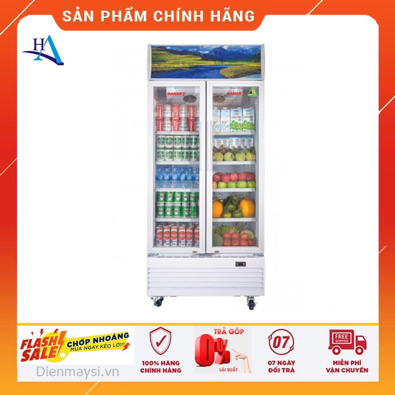 Tủ mát 2 cánh inverter sanaky 700 lít vh-8009hp3 đồng +free ship tp.hcm,ngoài tỉnh giao có tính phí+bh 2 năm chính hãng !