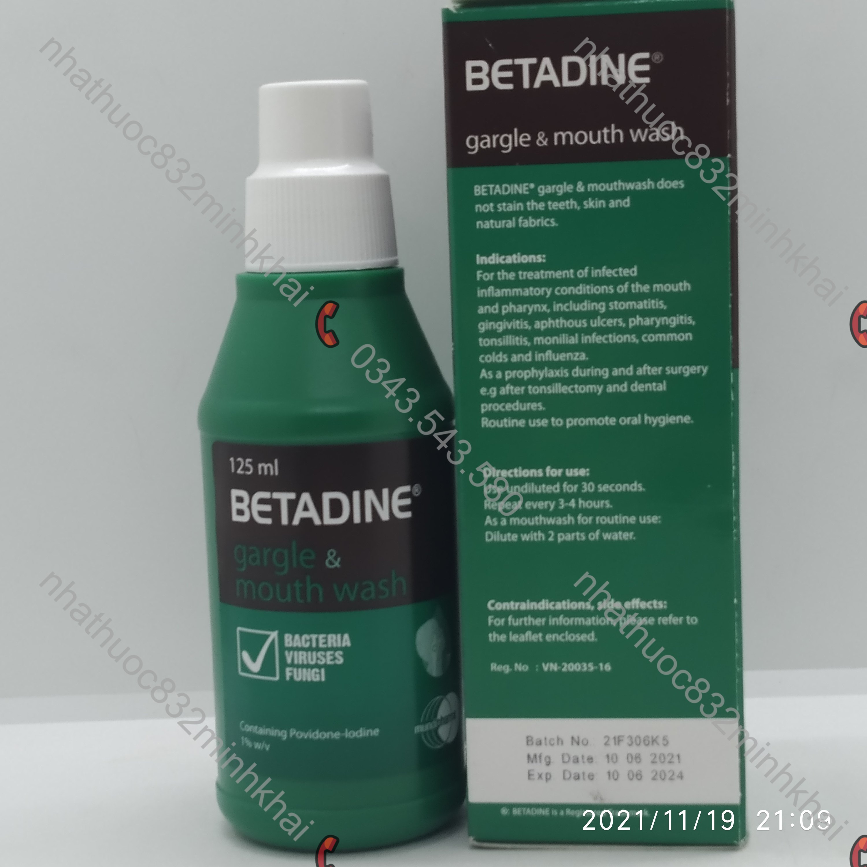 Nước súc miệng BETADINE chai 125ml