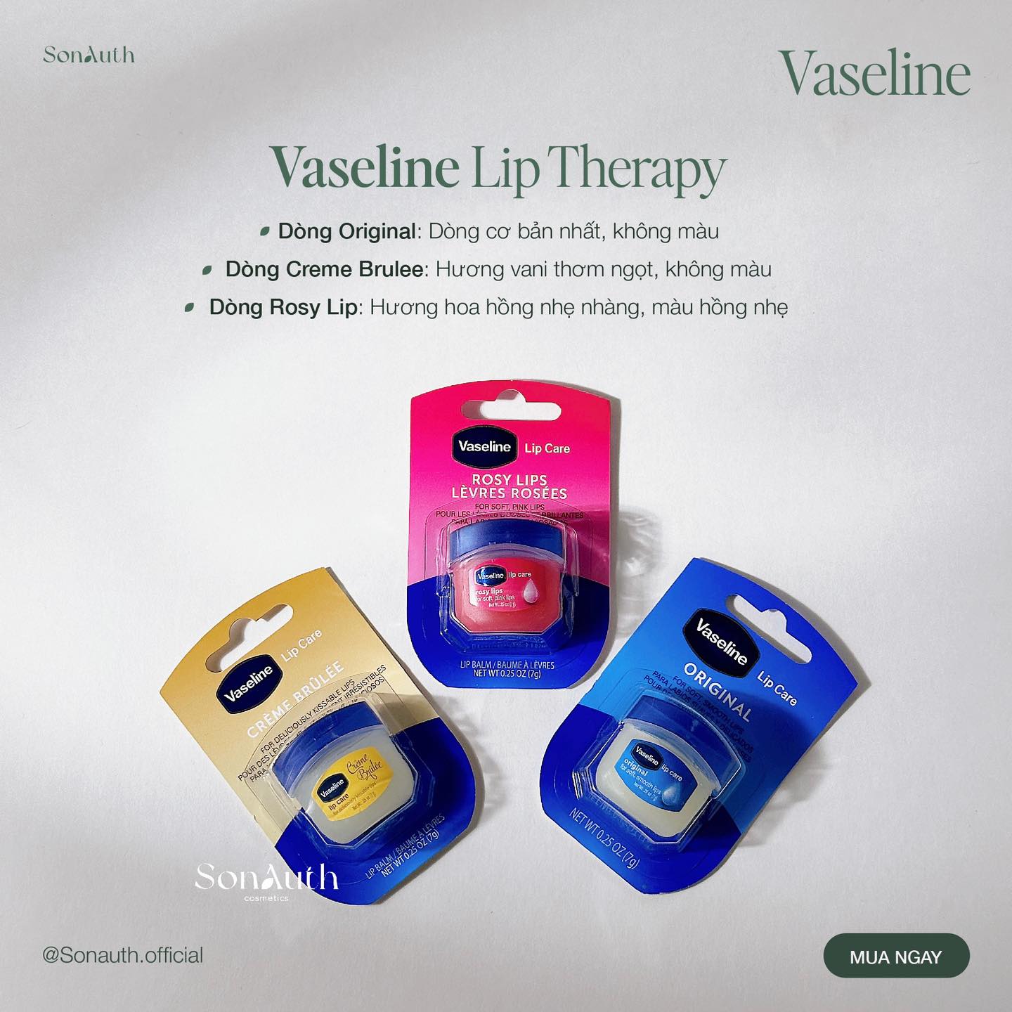 Son dưỡng Vaseline Lip Therapy 7g