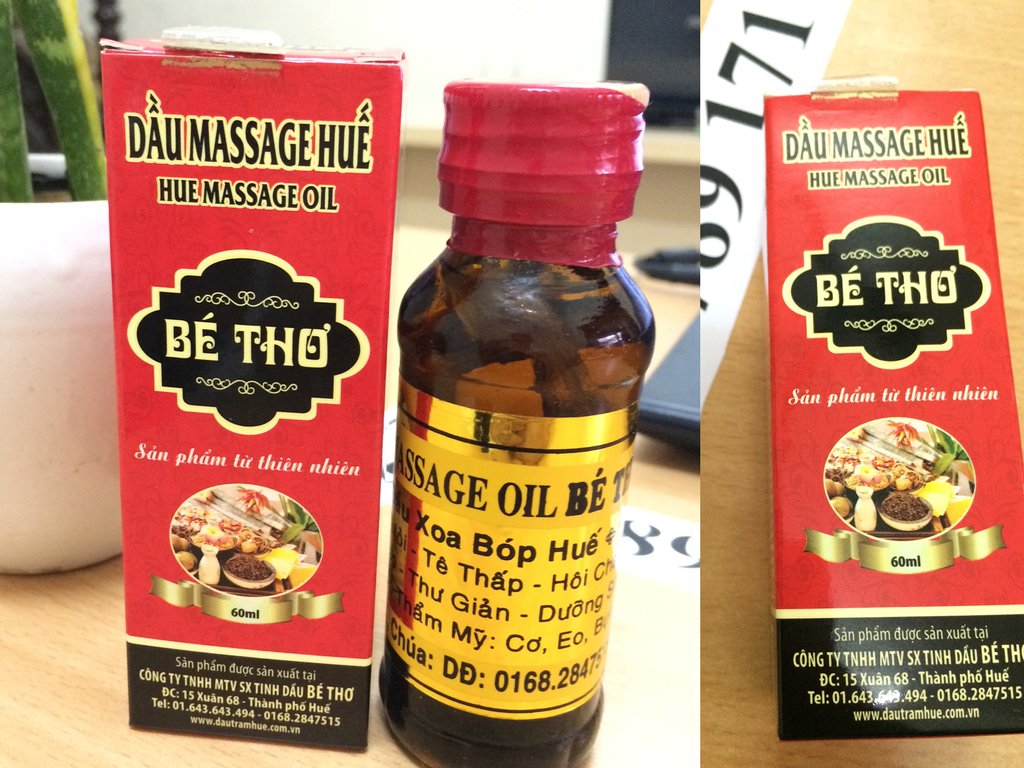 DẦU MASSAGE HUẾ HIỆU BÉ THƠ chai 60ml