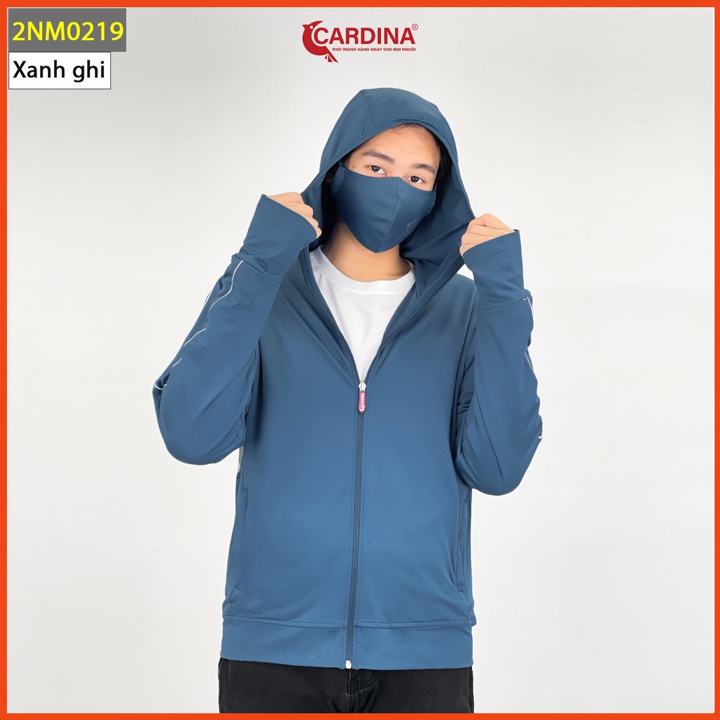 Áo chống nắng nam CARDINA 2 lớp chất thun lạnh cao cấp viền thể thao chống tia UV an toàn cho da 2NM02.