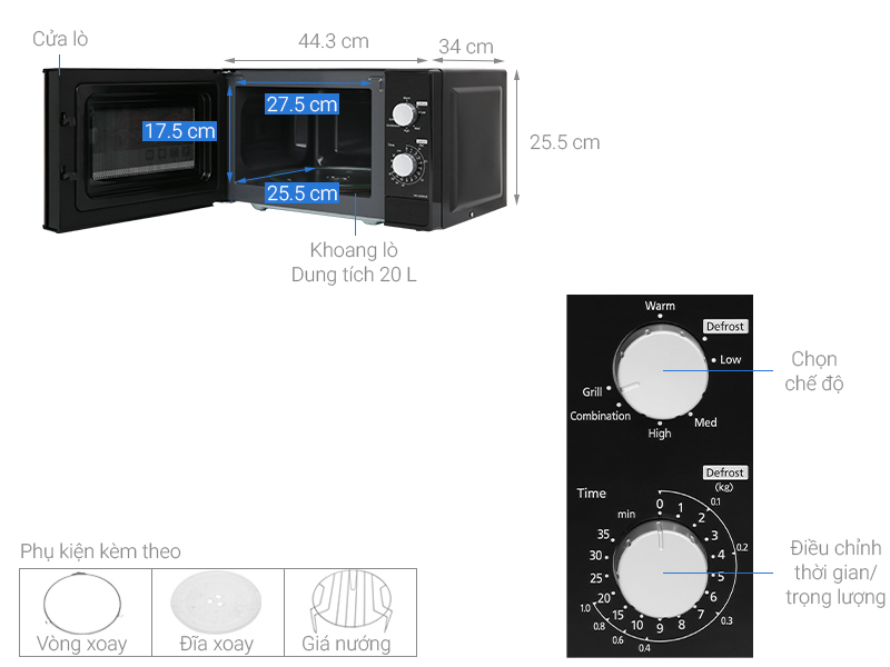 Lò vi sóng Panasonic NN-GM24JBYUE