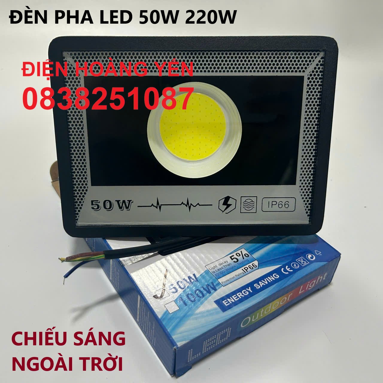Đèn pha LED 50W 100W 200W 300W 400W - ánh sáng trắng - chống nước tốt - đèn ngoài trời