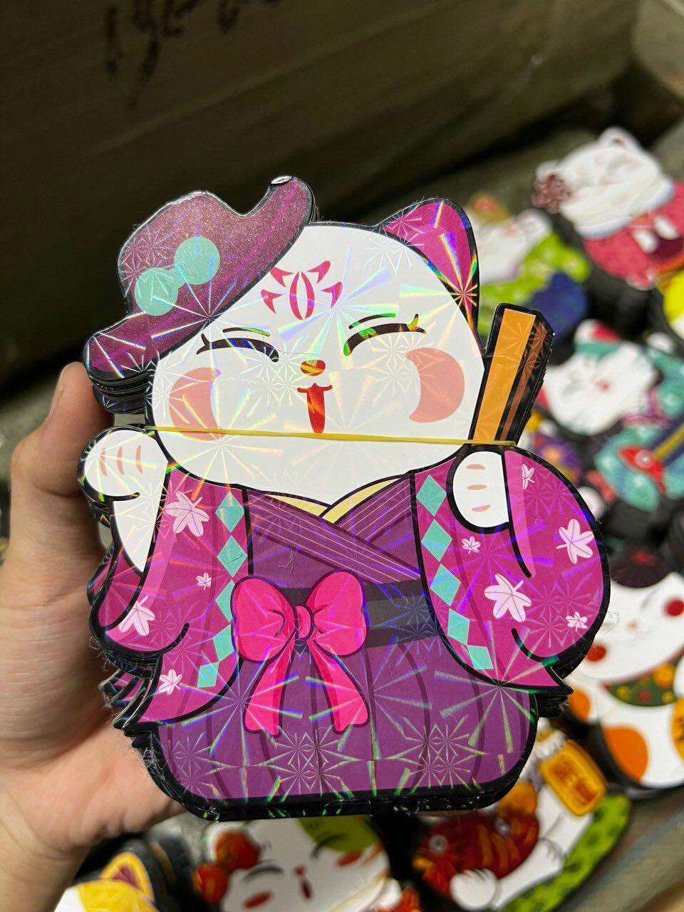 Combo 10 Bao Lì Xì Chibi Phản Quang - Bao lì xì hình mèo