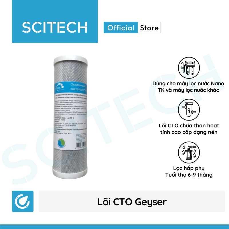 [HCM]Bộ lõi số 12 máy lọc nước Geyser TK (Lõi CTO/Cation-GAC)