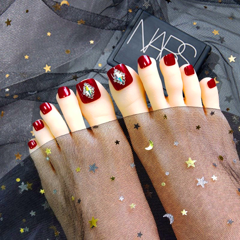 Bộ 24 Móng chân giả , nail giả C36 (kèm keo dán)