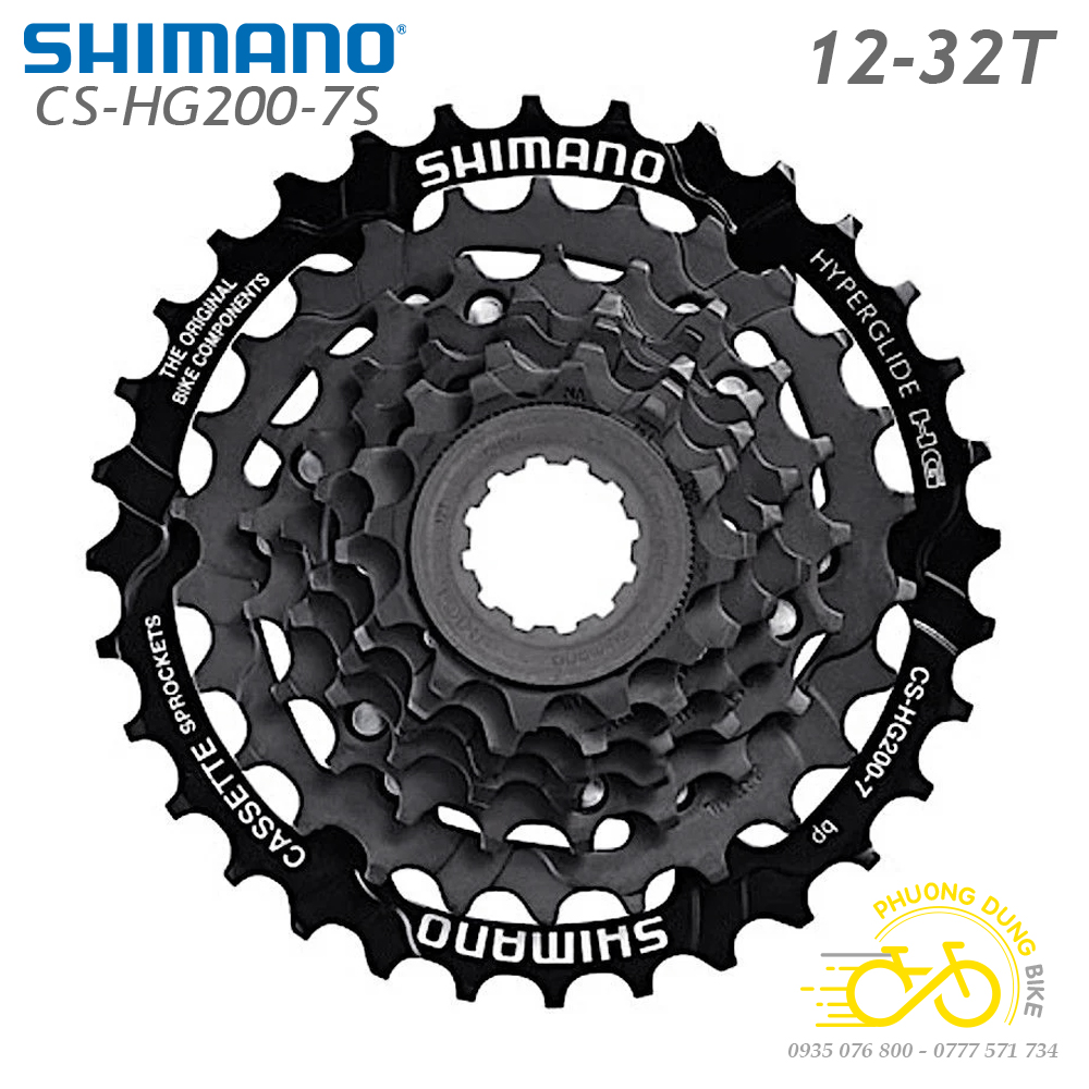 Líp thả líp 7 xe đạp shimano cs hg200 12-28t / 12-32t - hàng chính hãng