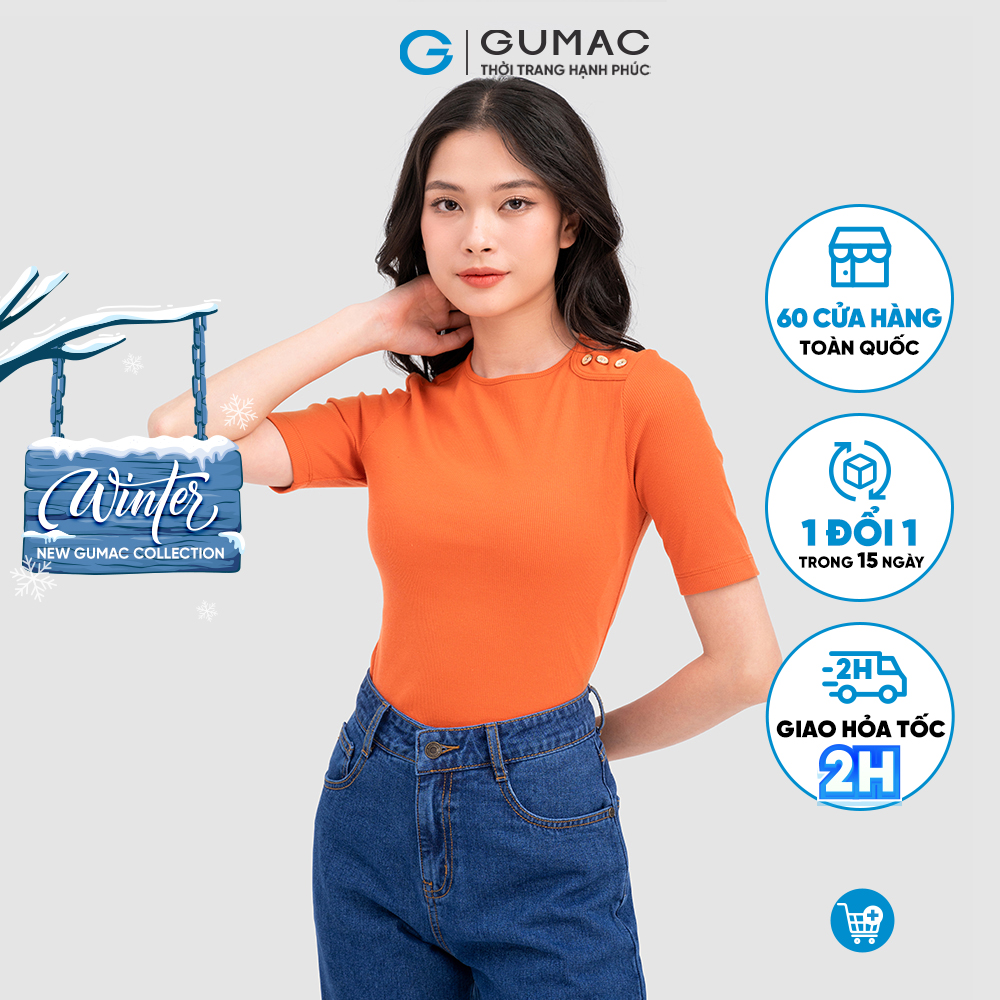 [SALE SỐC] Áo thun kiểu nút vai thời trang GUMAC ATC11065