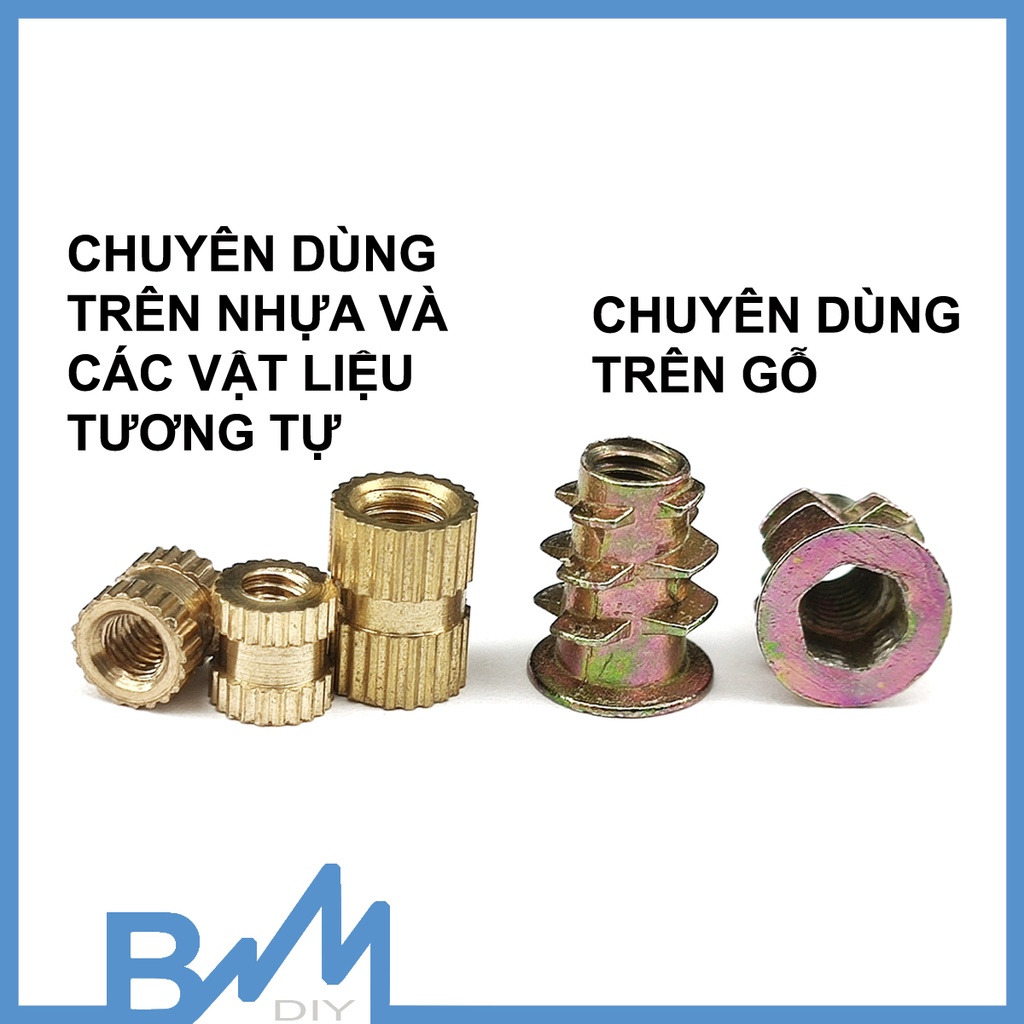 Ốc cấy - tán cấy - sò cấy gỗ nhựa M3 M4