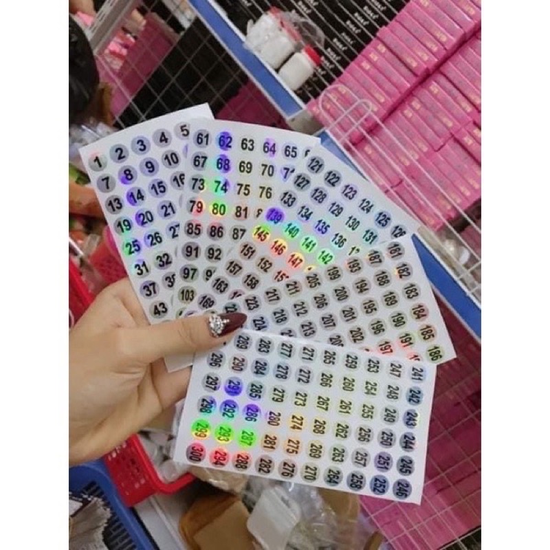 Tem số dán nắp chai sơn,phân loại thứ tự,màu sắc
