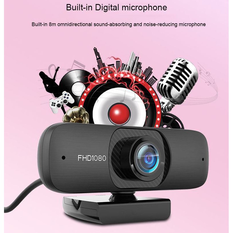 USB Webcam 1080P có mic cho laptop và máy tính để bàn