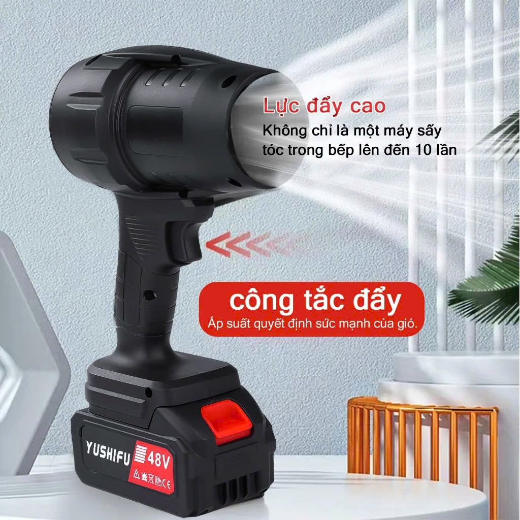 Super Powerful Jet Blower, Blows Dust, Leaves, Garbage, Copper Core Motor Uses Universal Battery, 5Cell Utility Battery Giá 340,000 Đồng*Miễn phí vận chuyển