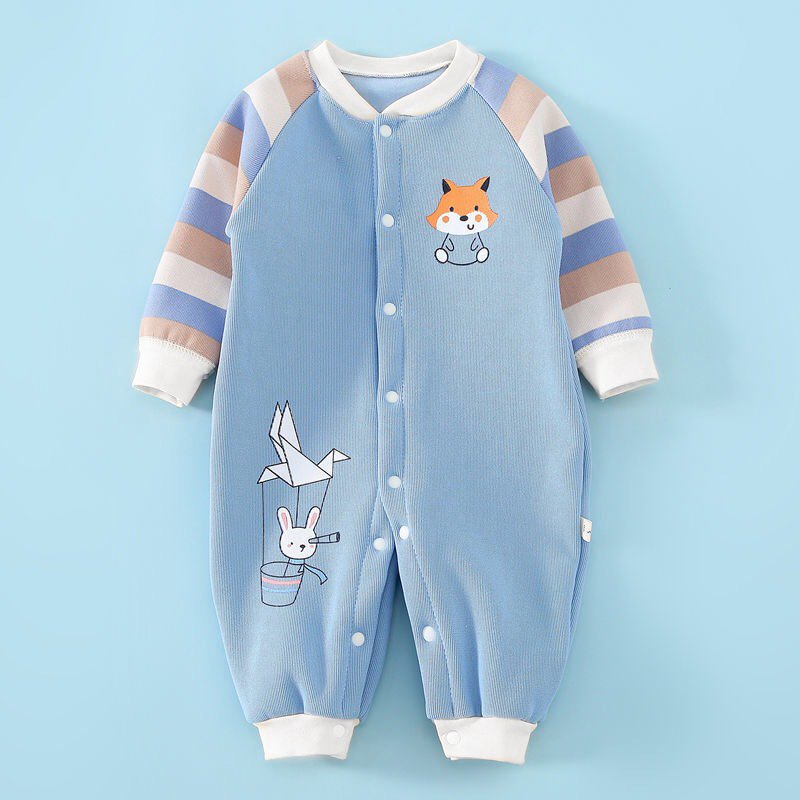 Body Nỉ Bông Hình Thú ấm áp, Bộ thu đông cho bé mẫu áo liền quần nhiều màu sắc dễ thương từ 0-12 tháng