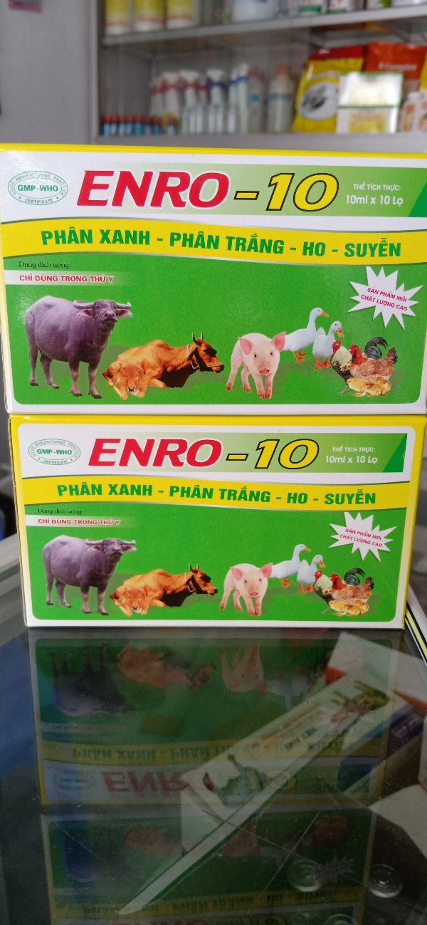 10 Lọ Enro10 Phân Xanh- Phân Trắng- Ho- Suyễn