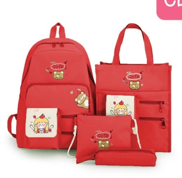 SET BALO NỮ 4 gấu cute cô bé táo cb84