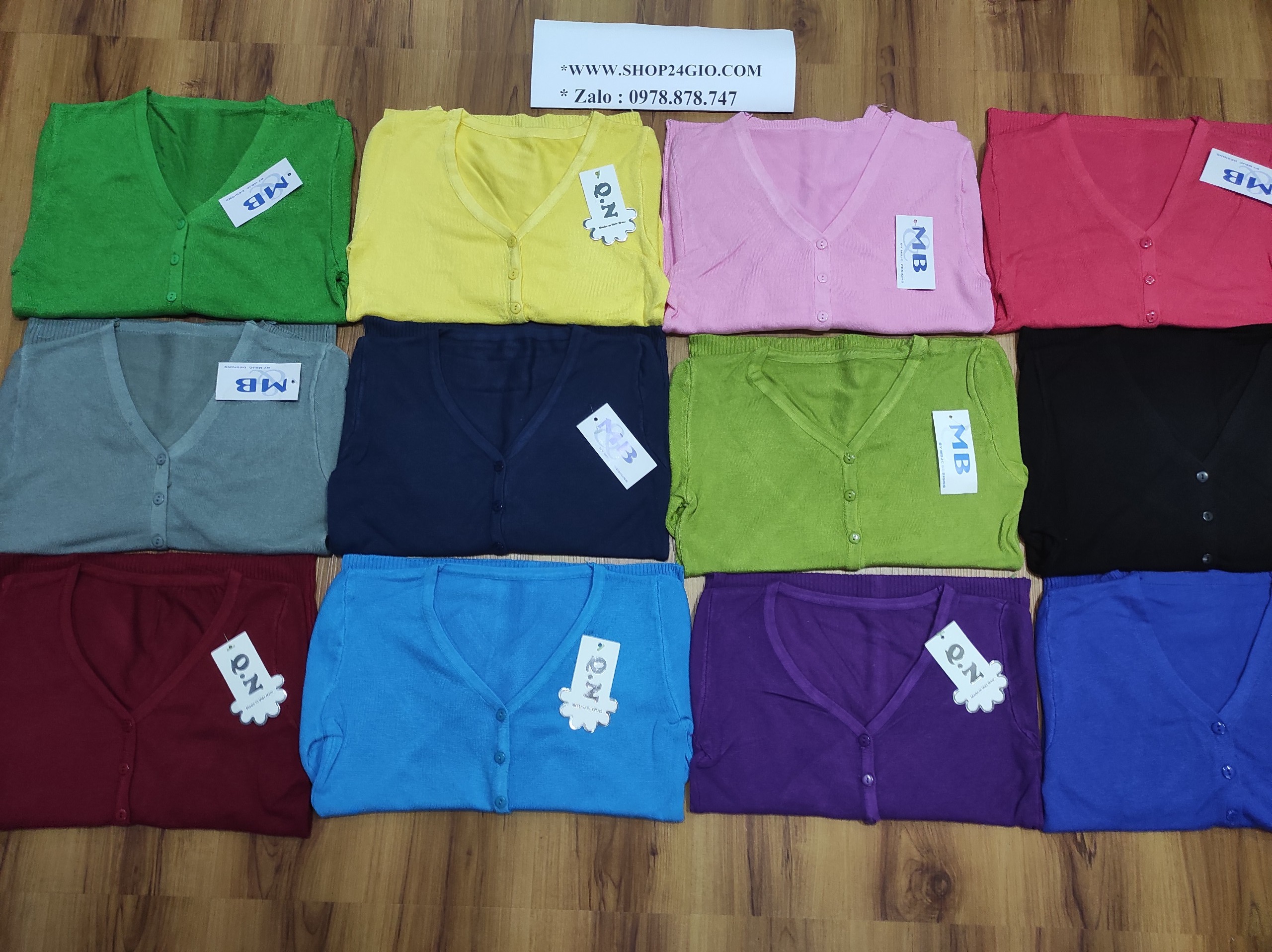 Áo khoác len cardigan 9 nút dài tay cổ tim