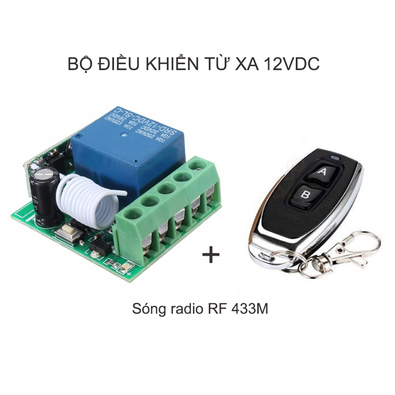 Bộ điều khiển từ xa 12v-10a kr1201 sóng rf 433mhz