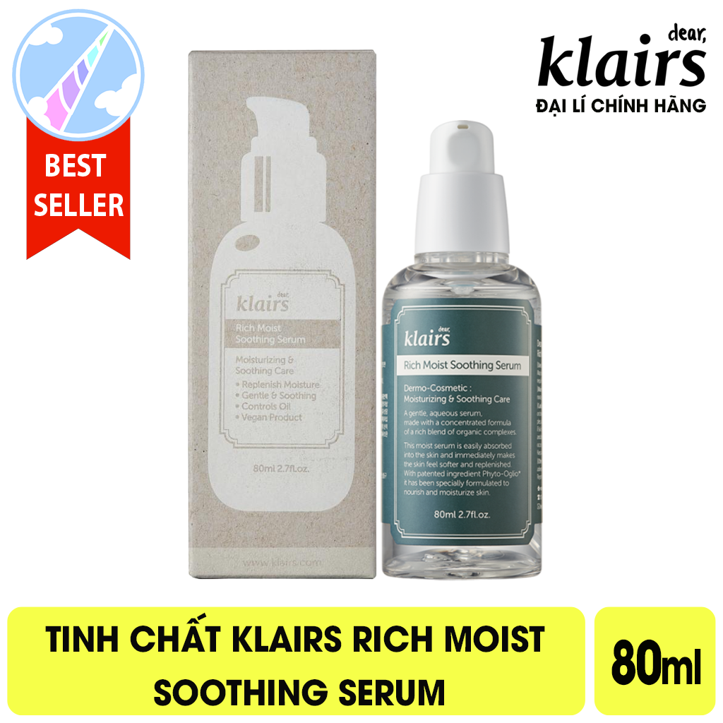 Tinh Chất Dưỡng Ẩm và Làm Căng Mịn Cho Da Khô Klairs Rich Moist Soothing Serum 80ml