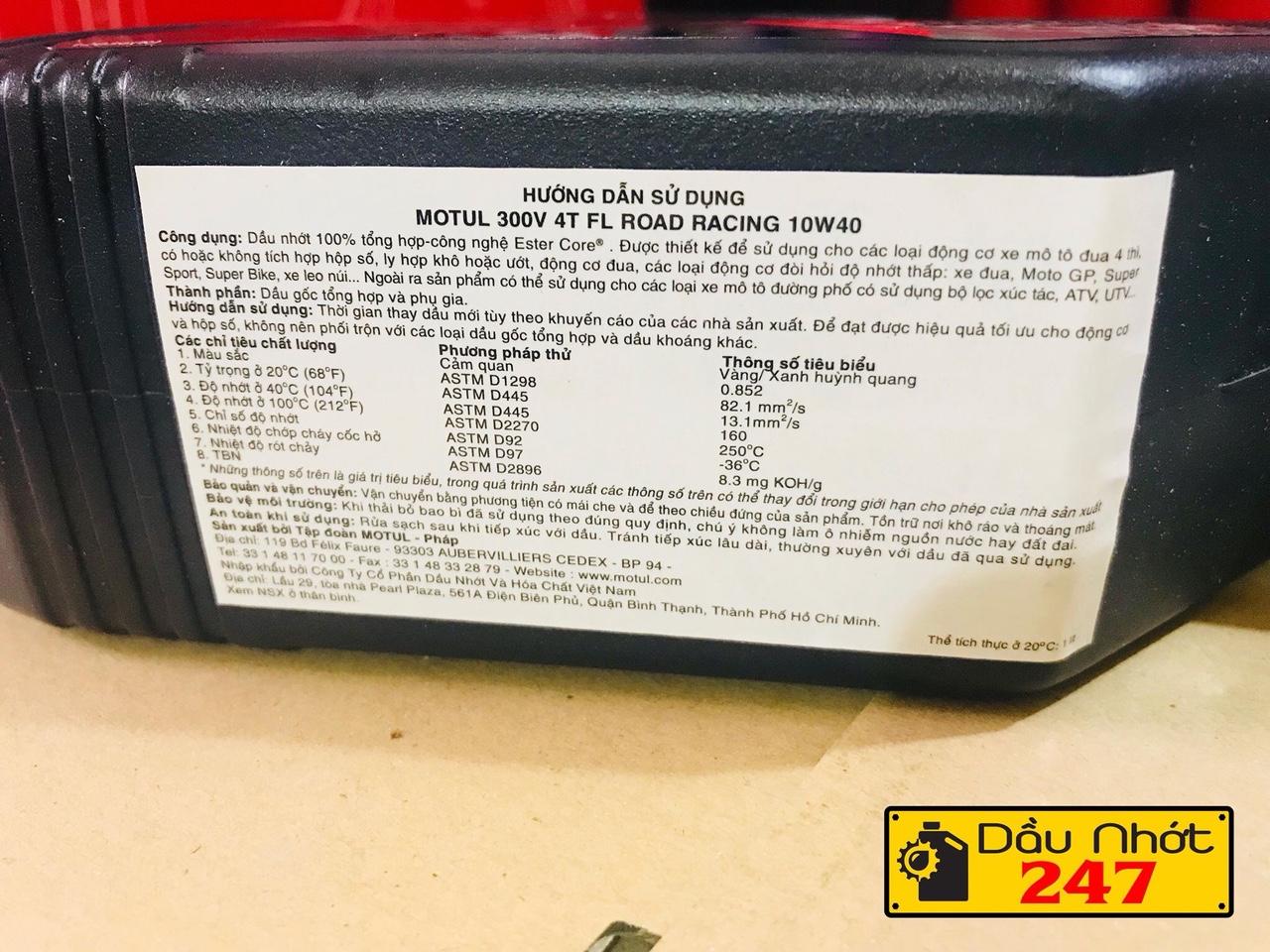 Combo 1L1 Dầu nhớt Motul 300v 10w40