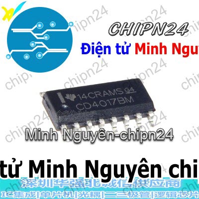 [4 con] (SOP) IC Dán CD4017 SOP-16 (SMD) (CD4017 4017) - HH002409