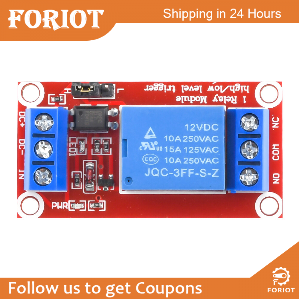 Foriot 12V1 channel optocoupler isolation high and low level trigger module