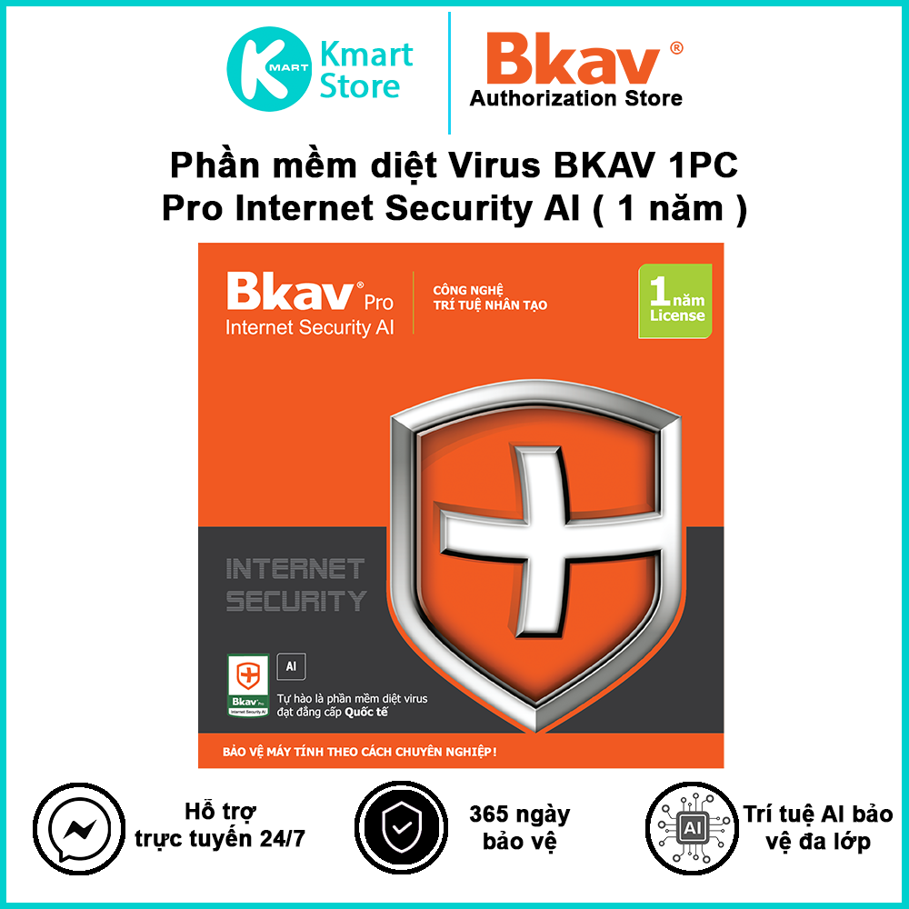 Phần Mềm Diệt Virus BKAV Profressional Internet Security 1 PC 12 Tháng - Hàng Chính Hãng