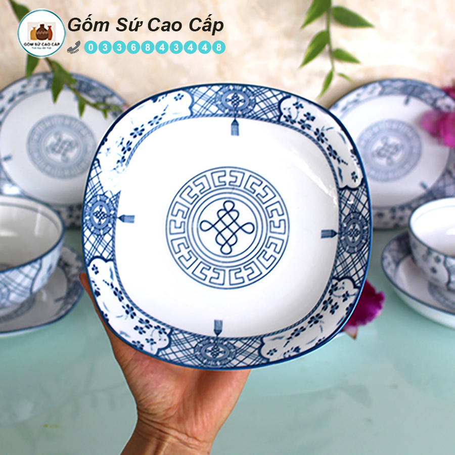 Bộ Bát Đĩa Bát Tràng [18 MÓN] - Bộ Bát Đĩa Cao Cấp [PHÚC LỘC THỌ]