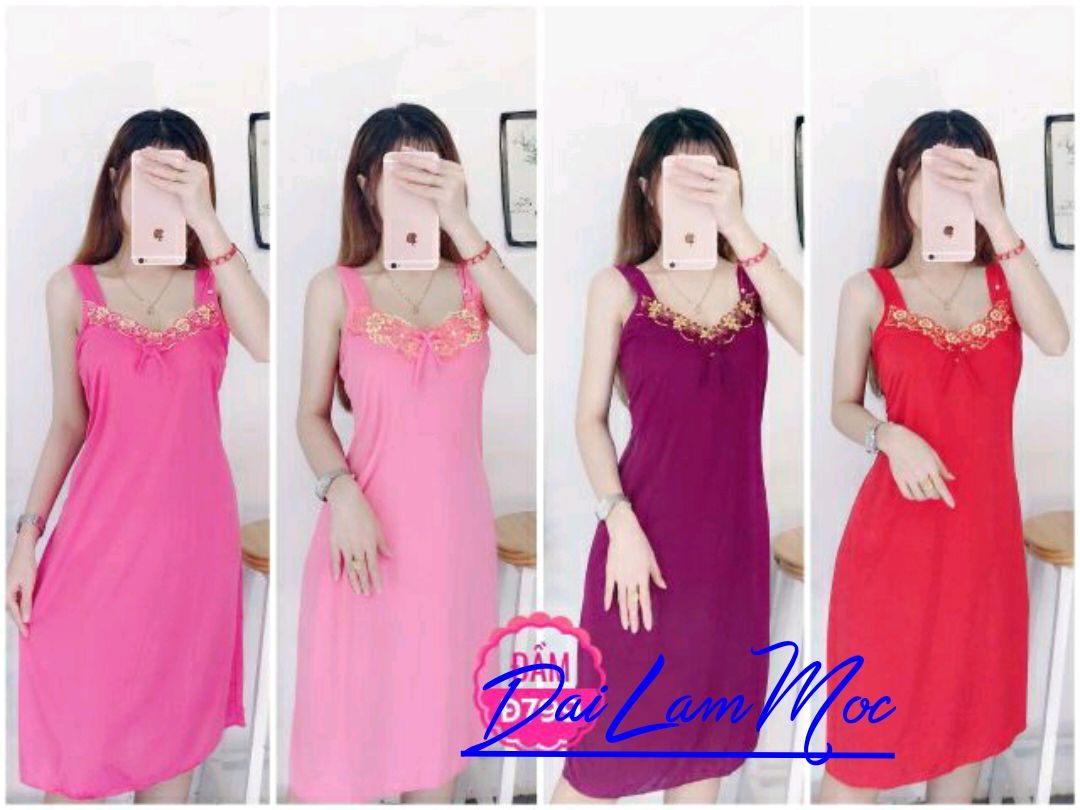 Đầm Thun Nữ Phối Ren Mặc Nhà Giá Rẻ - M37