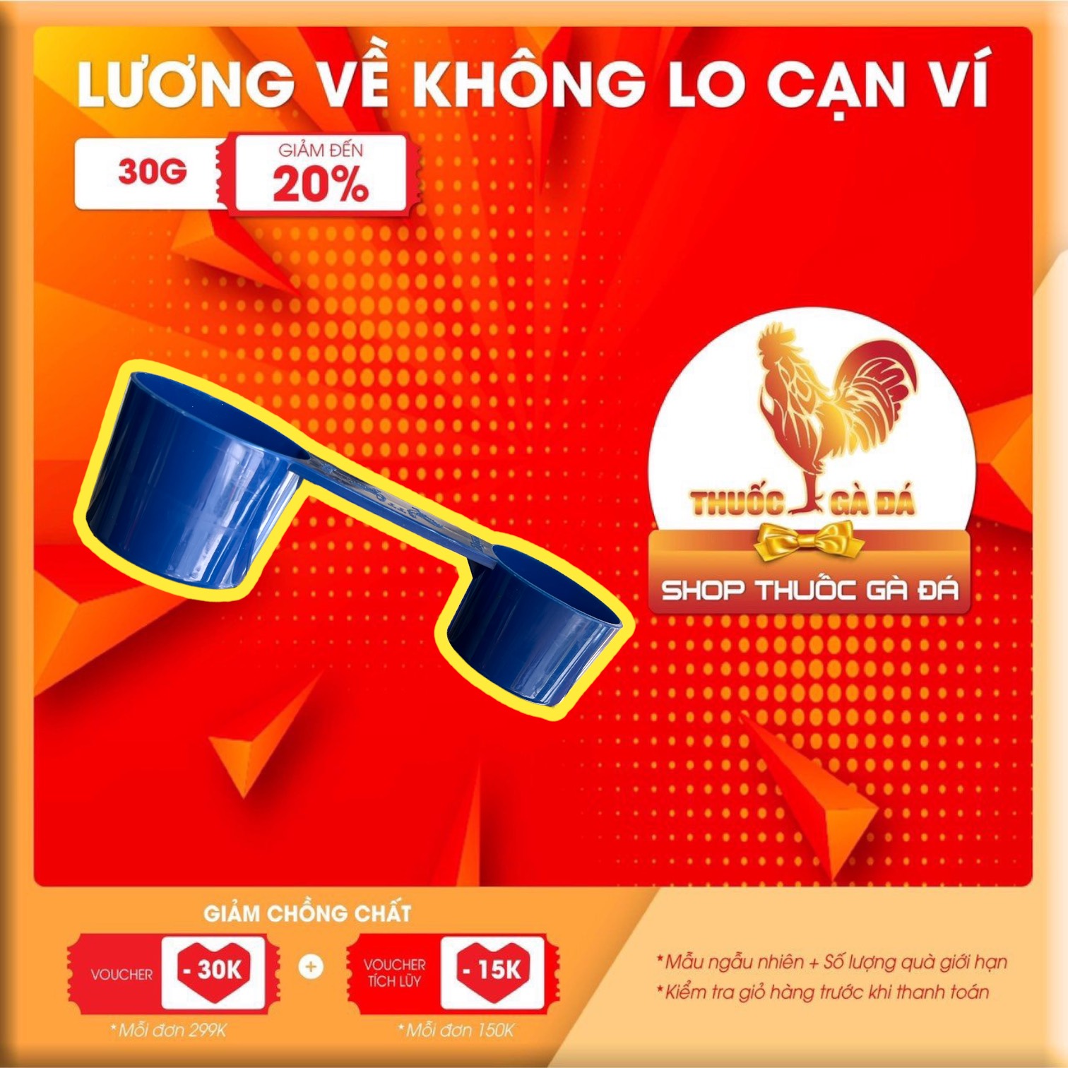 Muổng đo lườn thức ăn cho gà đá