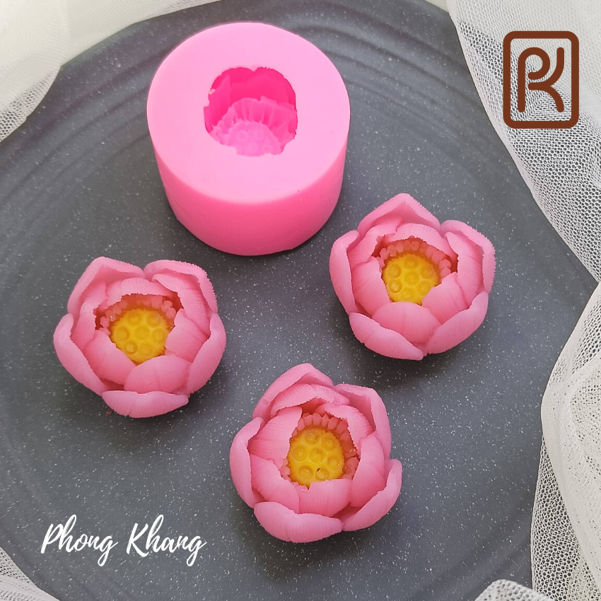 [Ảnh thực tế] Khuôn silicon 4d làm rau câu hoa sen