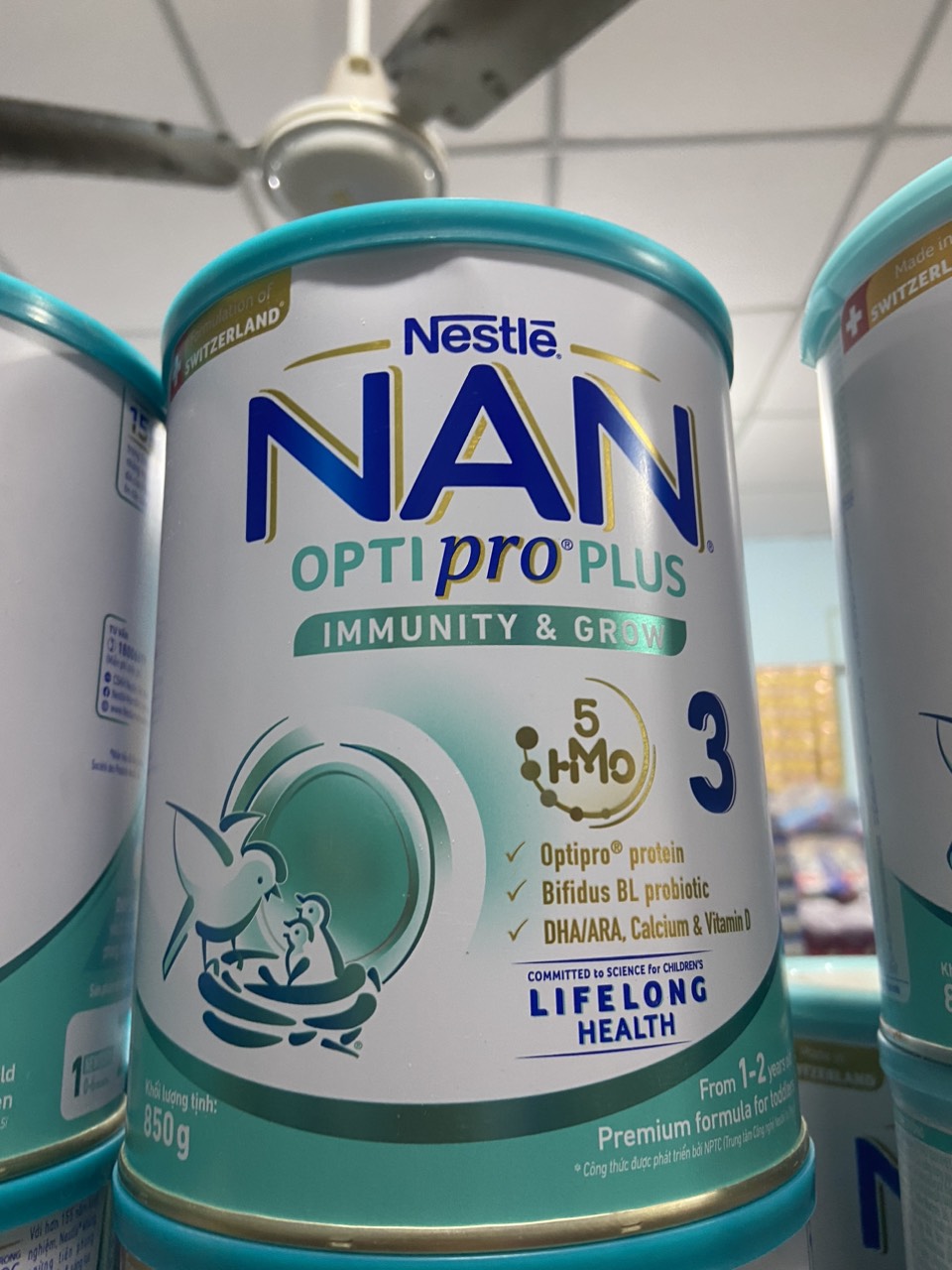 Sữa bột nestle nan optipro plus 3 hmo 800g