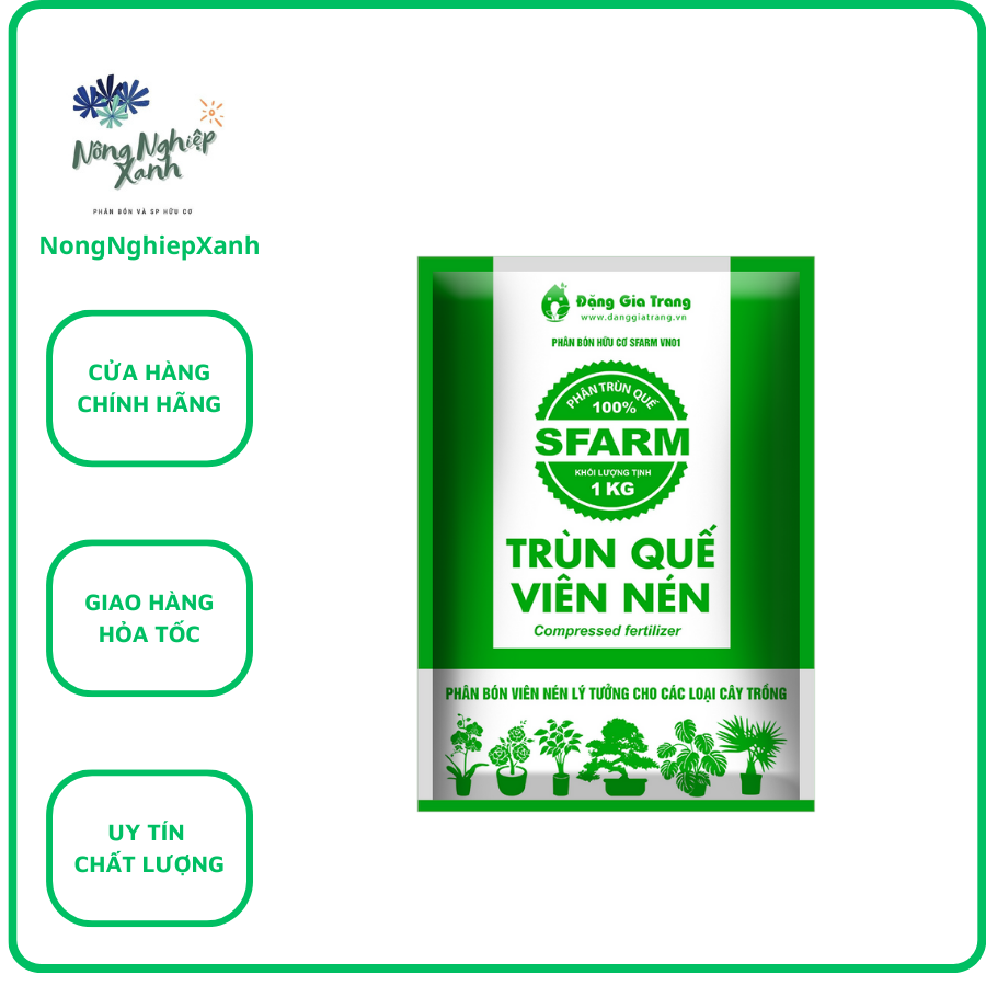 Phân trùn quế viên nén Sfarm 1kg